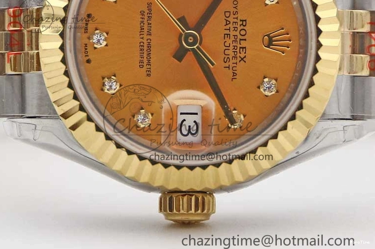 MiroTime 0420 Minimalist Datejust 28mm 279179 SS YG TWF Best Edition Gold Diamonds Markers Dial on SS YG Jubilee Bracelet NH 2141